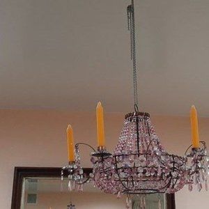 Vintage Pink Crstyal Chandelier Candles